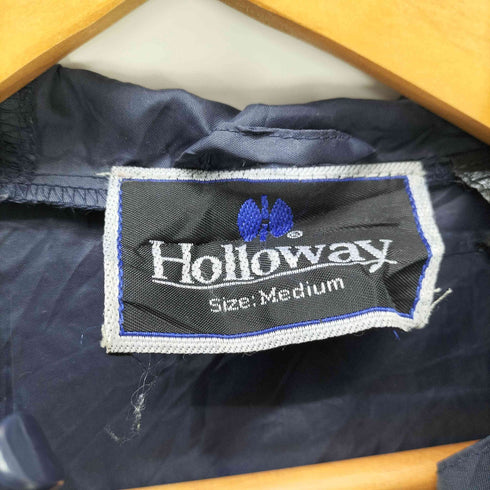 ホロウェイ HOLLOWAY 90S-00S ロゴ 刺繍 ナイロン アノラック ジャケット 裾 ドローコード メンズ import:M